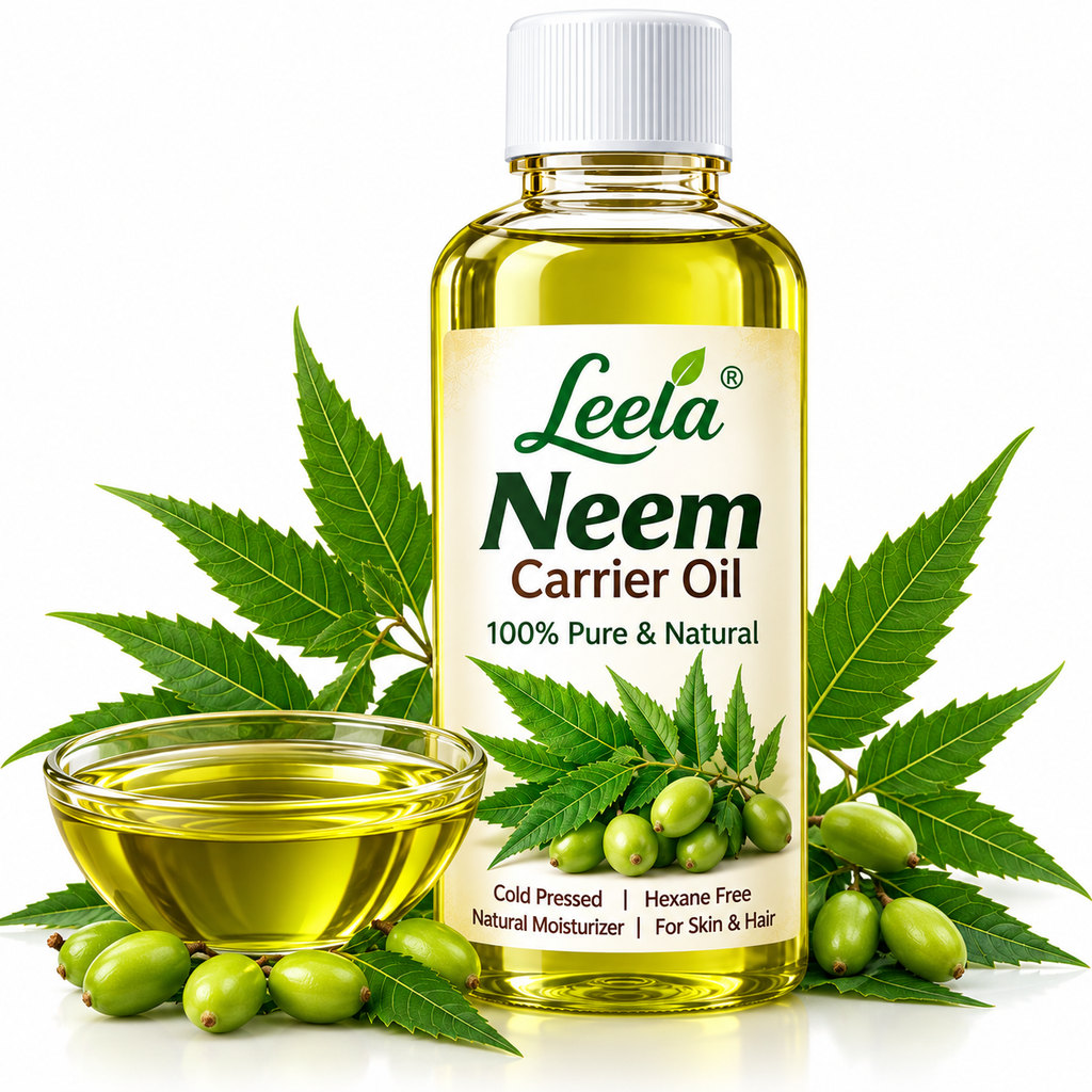 Neem Carrier Oil – Cosmetic Grade Herbal Oil for Skin Care, Hair Care, Scalp Care, Body Massage, Handmade Neem Soap, Cream, Lotion, Shampoo & DIY Cosmetic Formulations.